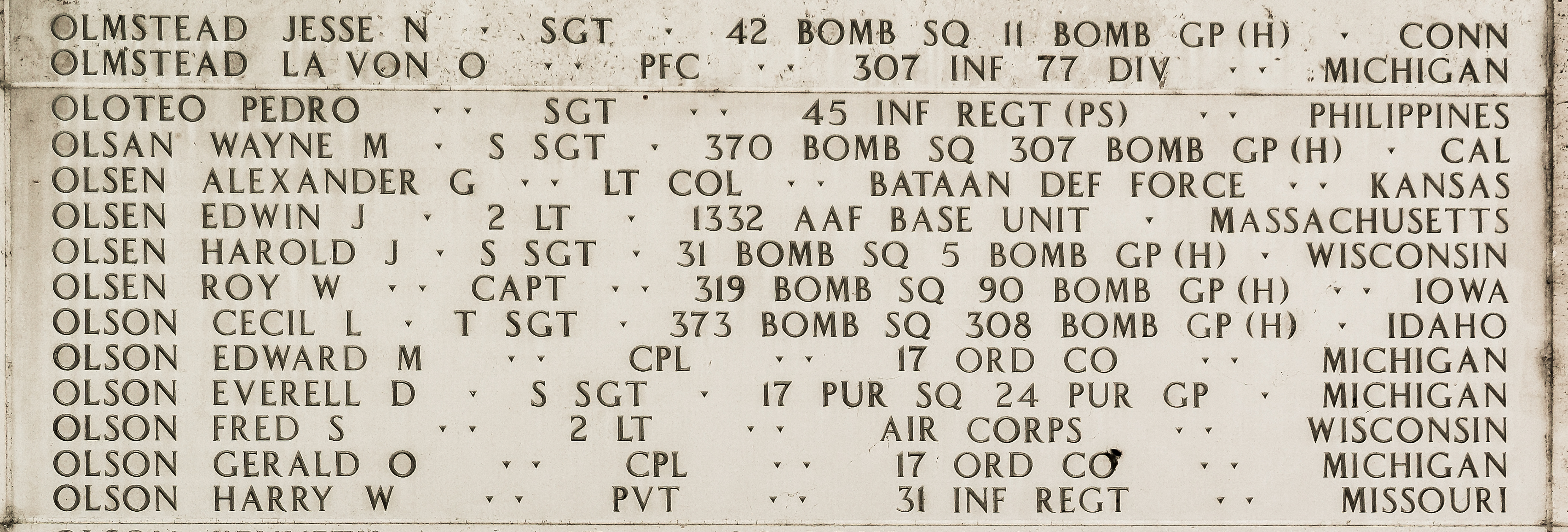 Cecil L. Olson, Technical Sergeant